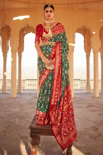 Patola Print Pure Patola Silk Saree With Blouse Sr01352536