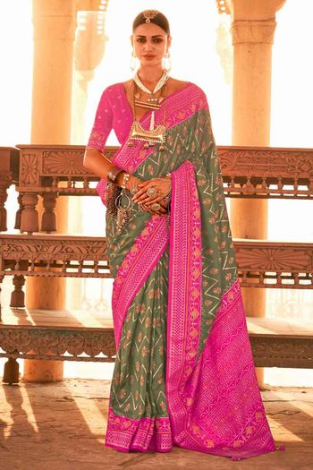 Patola Print Pure Patola Silk Saree With Blouse Sr01352540