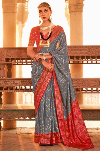 Patola Print Pure Patola Silk Saree With Blouse Sr01352542