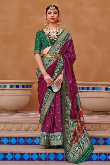 Patola Print Pure Patola Silk Saree With Blouse Sr01352488