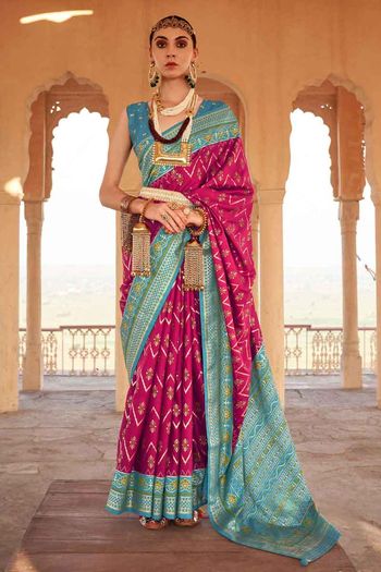 Patola Print Pure Patola Silk Saree With Blouse Sr01352541