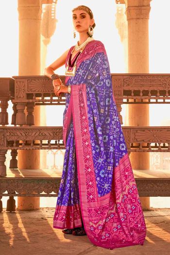 Patola Print Pure Patola Silk Saree With Blouse Sr01352539