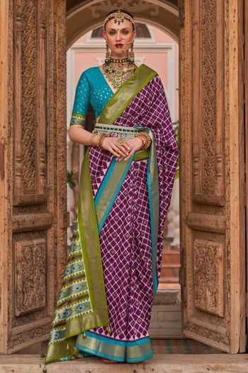 Printed Pv Silk Saree With Blouse Sr01352681