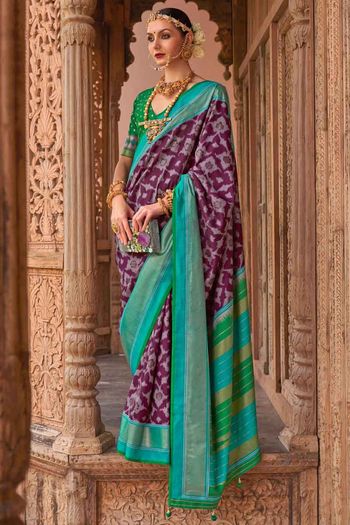 Printed Pv Silk Saree With Blouse Sr01352686