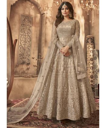 Shamita Shetty Anarkali Semi Stiched Salwaar Suit