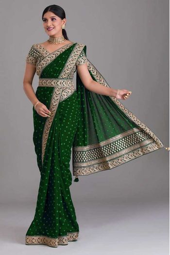 Silk Sequins Work Party Wear Saree