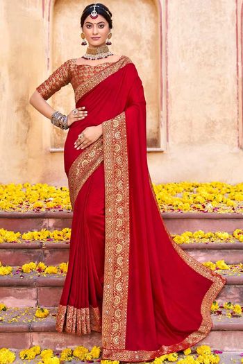 Vichitra Silk Party Wear Saree