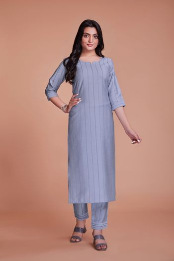 Viscose Plain Fully-Stitched Kurti Kr05730031