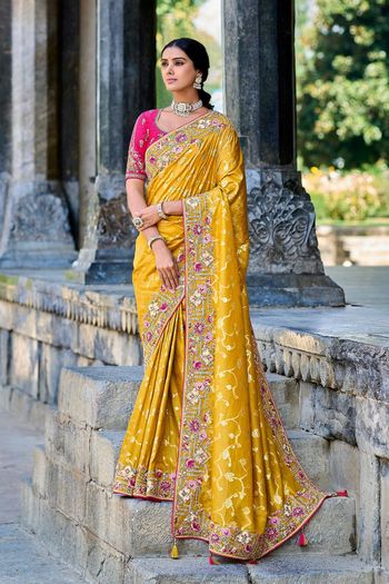 Women heavy banarasi Silk Saree & Blouse Indian Wedding Party Daily Kahira  Silk | eBay