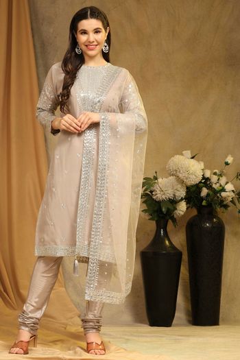 Faux Georgette Suit with Sequance Embroidery work SM054113678