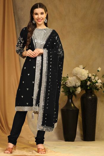 Faux Georgette Suit with Sequance Embroidery work SM054113681