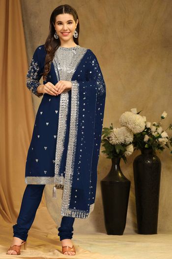 Faux Georgette Suit with Sequance Embroidery work SM054113683