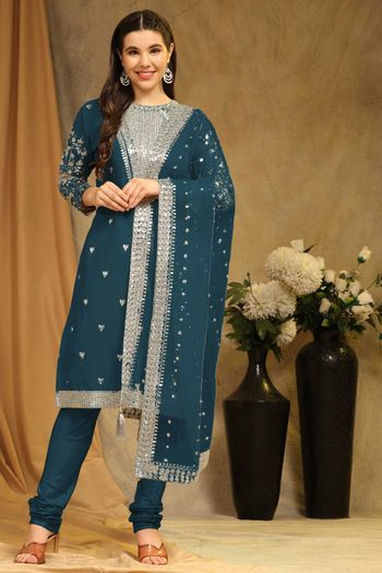 Faux Georgette Suit with Sequance Embroidery work SM054113682