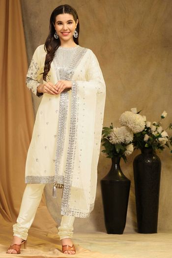 Faux Georgette Suit with Sequance Embroidery work SM054113679