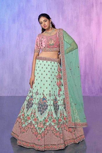 Georgette Lehenga with Heavy Embroidery work LD054113558