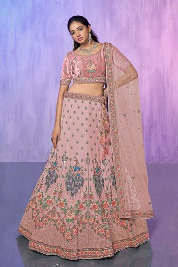 Georgette Lehenga with Heavy Embroidery work LD054113567