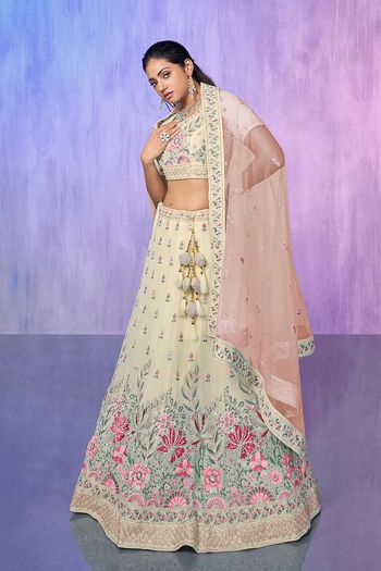 Georgette Lehenga with Heavy Embroidery work LD054113571