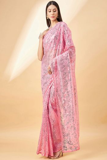 Georgette Saree with Sequance Embroidery work SR054113583