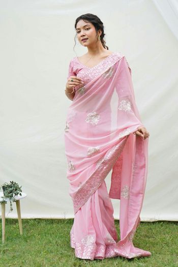 Georgette Saree with Sequance Embroidery work SR054113609