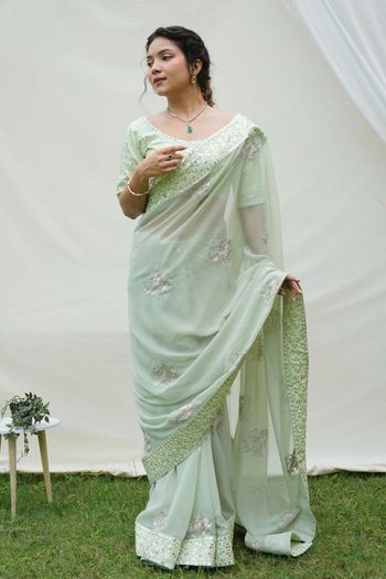 Georgette Saree with Sequance Embroidery work SR054113612