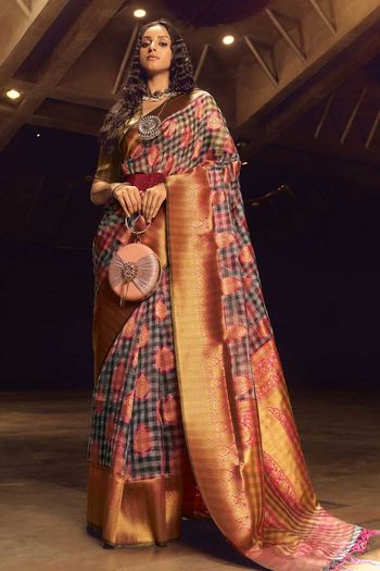 Handloom Weaving Silk Sarees With Woven Work SR01353279