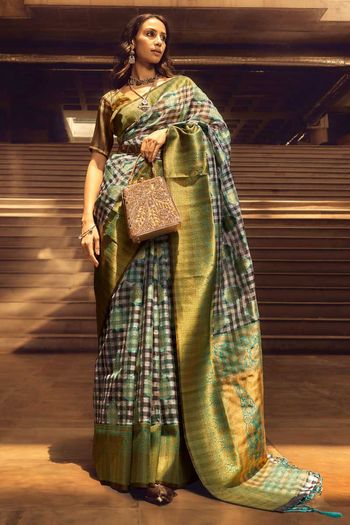 Handloom Weaving Silk Sarees With Woven Work SR01353283