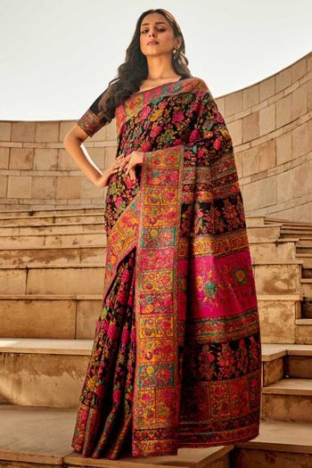 Kashmiri Silk Sarees With Jacquard Woven Work SR01353167