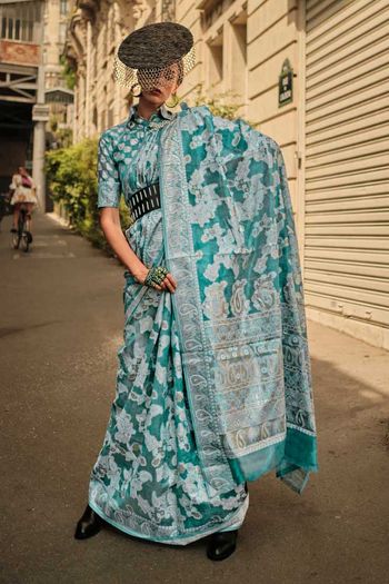 Organza Sarees With Jacquard Woven Chikankari Work SR01353204