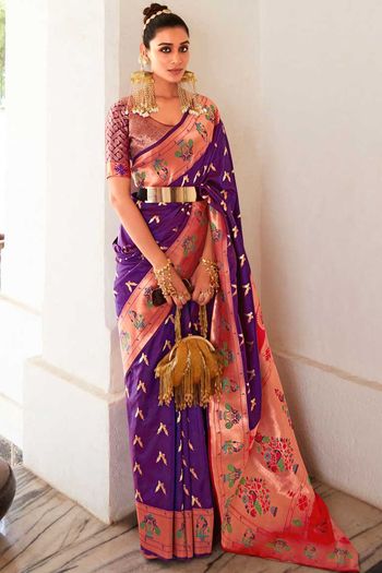 Pure Heavy Silk Sarees With Woven Zari Work SR01353250