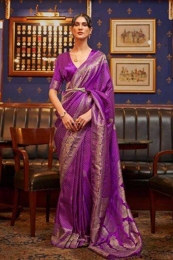 Pure Satin Silk Saree with Woven work SR01353296