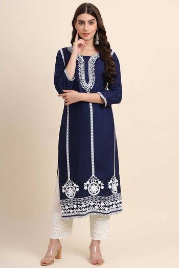 Rayon Kurti with Embroidery work KR054113499
