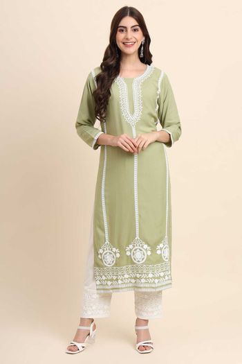Rayon Kurti with Embroidery work KR054113498