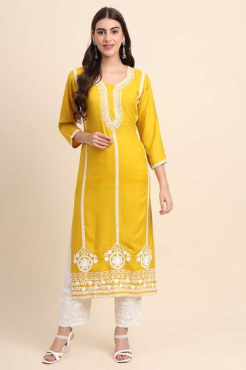 Rayon Kurti with Embroidery work KR054113497