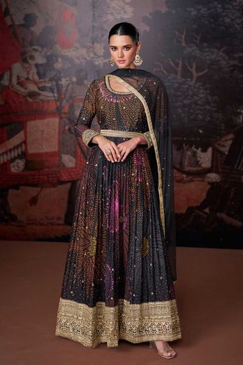 Real Georgette Salwar Kameez With Embroidred With Sequince Work SM01353150