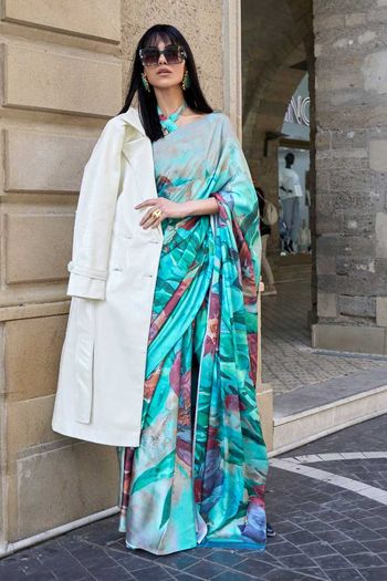 Satin Crape Sarees With Digital Print Work SR01353177