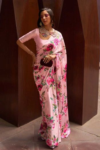 Satin Crepe  Saree with Digital Printed work SR01353311