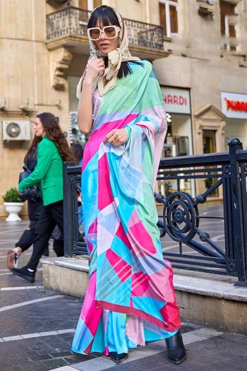 Silk Crepe  Saree with Digital Printed work SR01353308