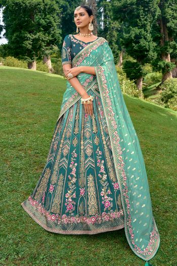 Buy pelton Designer Net Embroidery Work Lehenga Choli and dupatta with  Embroidery lace and silk blouse Online at Best Prices in India - JioMart.