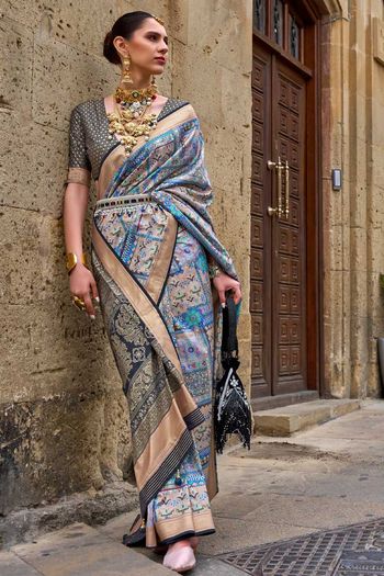 Silk Sarees With Printed Work SR01353273