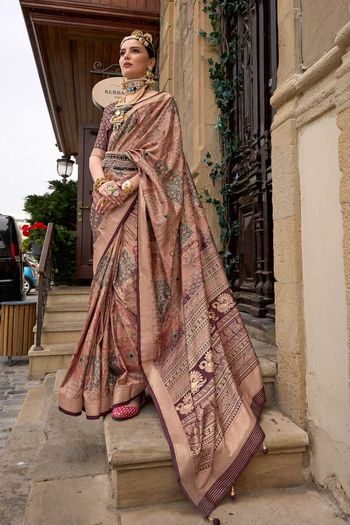 Silk Sarees With Printed Work SR01353272