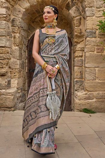 Silk Sarees With Printed Work SR01353278