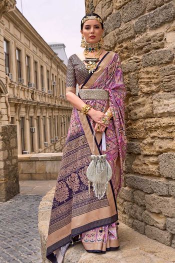 Silk Sarees With Printed Work SR01353275