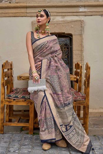 Silk Sarees With Printed Work SR01353271
