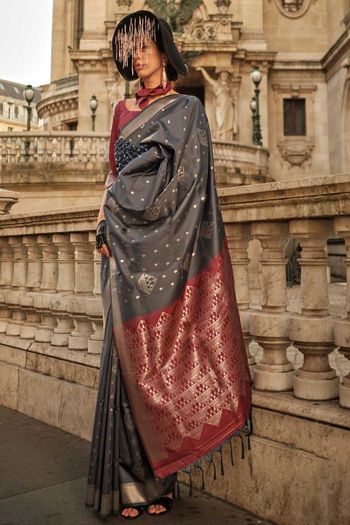 Soft Silk Handloom Sarees With Woven Work SR01353193