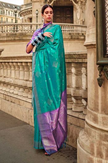 Soft Silk Handloom Sarees With Woven Work SR01353192