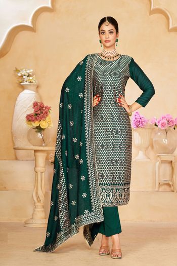 Vichitra Suit with Blooming Embroidery work SM054113638