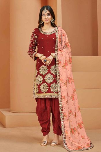 Art Silk Embroidery Salwar Kameez SM054111577