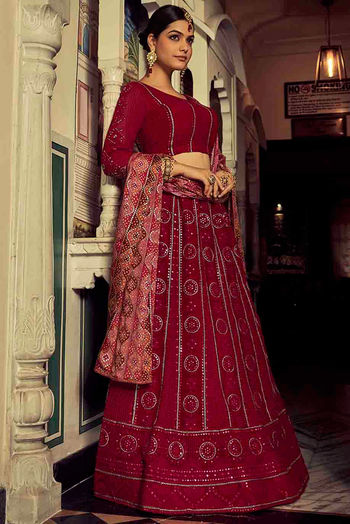 Georgette Embroidery Lehenga Choli In Pink Colour LD054110715 A