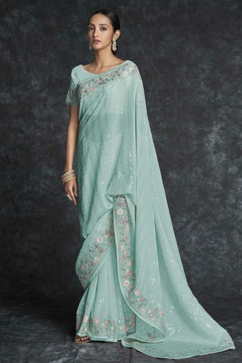 Georgette Embroidery Saree SR054112966