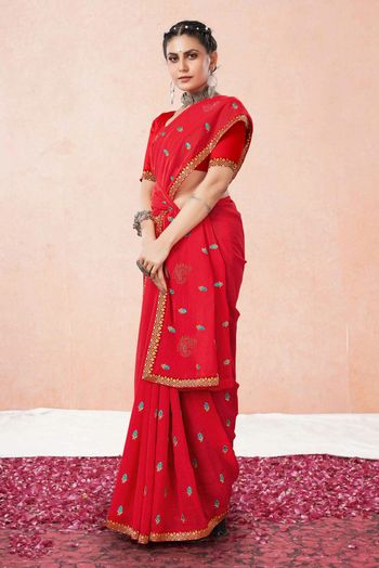Georgette Embroidery Sarees SR054111482